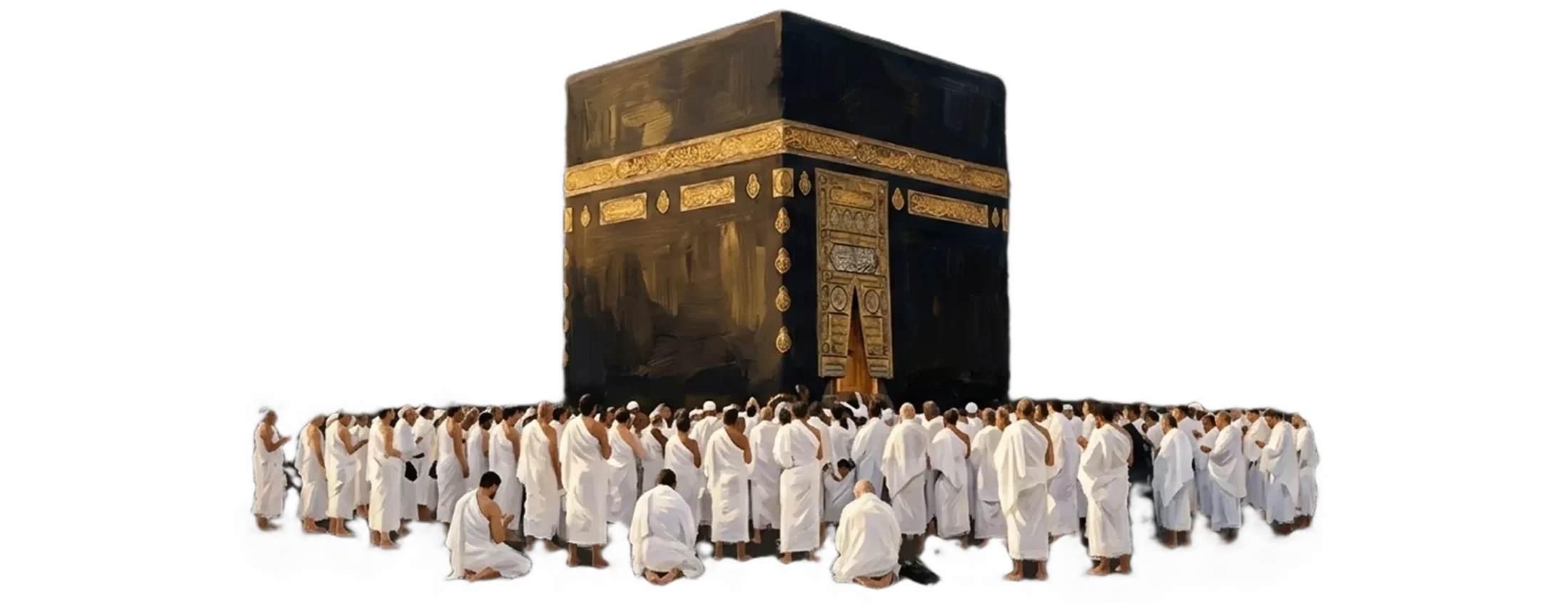 La Kaaba entourée de pèlerins en ihram